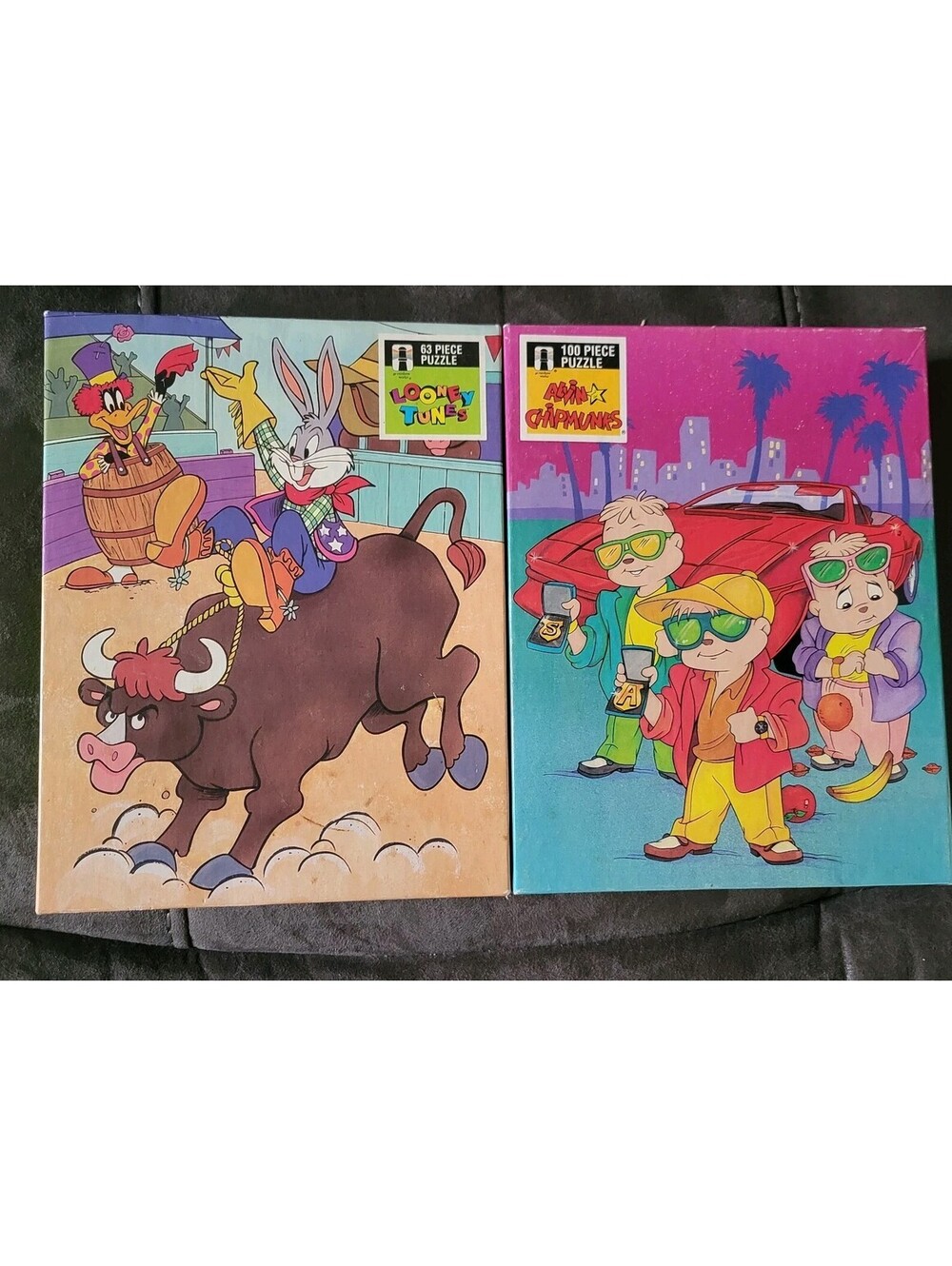 Vintage Alvin & Chipmunks 100 pcs & Lonney Tunes 63 pcs Sealed Puzzles 1990 NIB